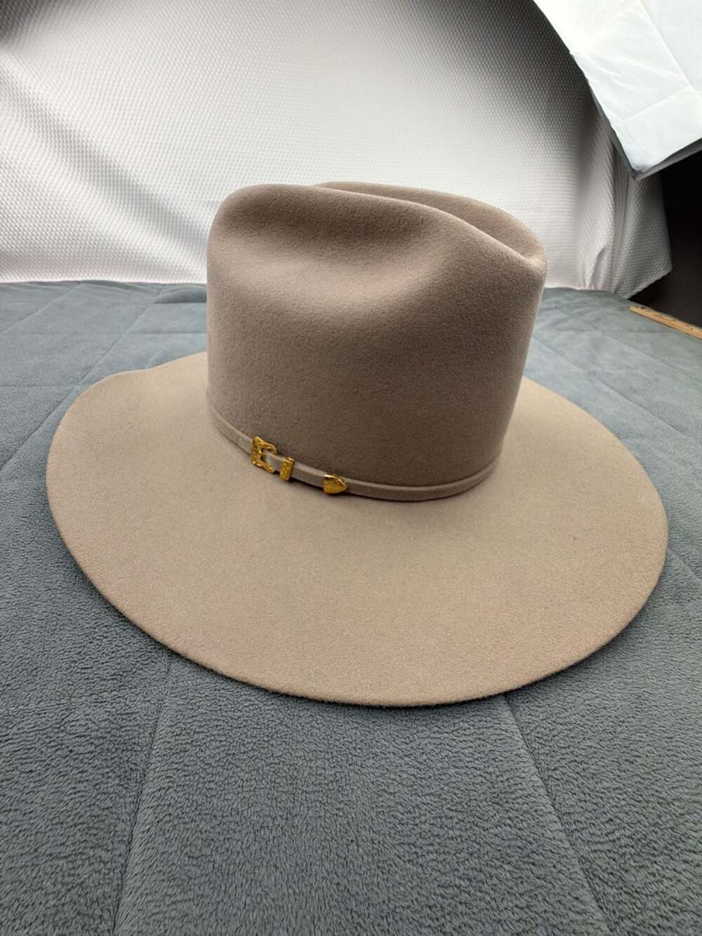 Mht Westerns Western Hat Size 7 1/2 Beige 3X Beaver Blend Felt